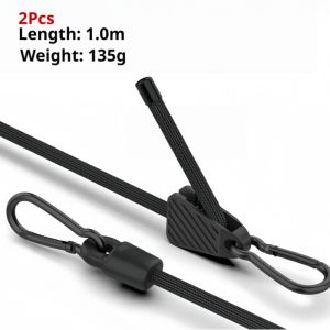 SEAMETAL 2PCS Heavy Duty Luggage Packing Ropes Elastic Bungee Cord Tie Strap with Carabiner Hooks for Cycling Camping Outdoor