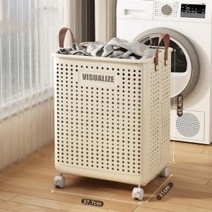 Foldable Large Capacity Dirty Clothes Basket Bathroom Home Use High Aesthetic Value Storage Basket for Laundry Room Organization
