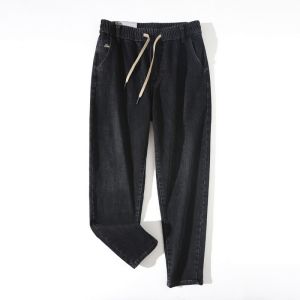 American Retro Pure Cotton Washed Comfortable Elastic Loose Straight Leg Casual Jeans Mens Autumn Loose Fit Fashion City