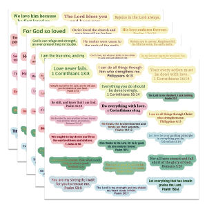 100pcs Colorful Bible Verse StickersReligious Scripture Quotes StickerInspirational Decorative Decals for Planner Scrapbooking