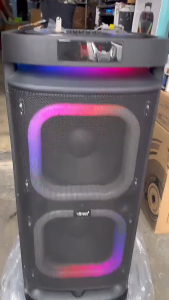 KTS-1991 Dual 10 inch Bluetooth Party Speaker bass karaoke speaker with rechargeable mic FM radio function with 4500mAh ultra-long battery life