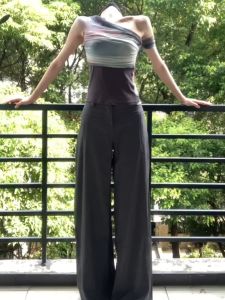 Quần Ống Rộng Cạp Cao Siêu Dài Phong Cách Hàn Quốc Cho Nữ Quần Dài Thường Ngày Rộng Rãi Thoải Mái Cho Phụ Nữ Cao 175cm