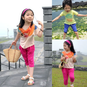 ผ้าฝ้ายเอวกลาง RainbowBus K-Style กางเกงสําหรับผู้ชายและผู้หญิงเด็กฤดูร้อนป้องกันยุงเอวยางยืด