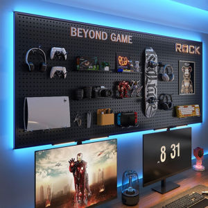 Black Wall Mounted Shelf Panel Storage Organizer