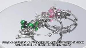 Miniso | Film Wicked: For Good Musical Bracelet Green Witch Hat Pearl Pink Crown Pearl Pendant Friendship Gift Fashion Accessory Fan Gift