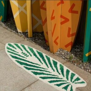 VIKAMA Summer Surfboard Shaped Soft Rug Anti Slip Alfombra Bedroom Bedside Balcony Porch Home Floor Decor Mat