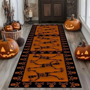 VIKAMA Halloween Doormat Spider Web Print Kitchen Mat Washable Rug Perfect for Living Room Bathroom and Entryway Decor