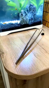 ฟอร์เซป forceps ปากคีบสแตนเลส แหนบยาว ให้อาหารสัตว์ คีบอาหาร จัดไม้น้ำ ทำความสะอาดตู้ปลา ปลายตรง ปลายงอ