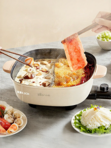 [China Plug Adapter Needed] Bear | Multi-functional Electric Hot Pot with Non-stick Frying Pan