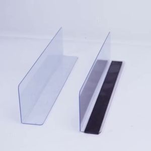 5PCS L Shaped Shelf Dividers PVC Transparent Compartments Supermarket Retail Goods Display Separator Rack Magnetic Baffle