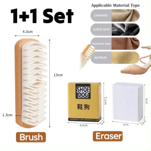 Suede Shoes Brush and Eraser Set Waterless Shoe Cleaning Kit Stain Removal Nubuck Leather Boots Cleaning Tools Shoe Care