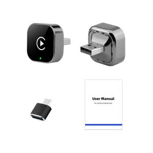 NEW 2IN1 Wireless CarPlay Android Auto Adapter Wired to Wireless CarPlay Adapter for iPhone Wireless Control Plug & Play CarPlay