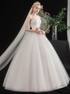 2025 New Summer Autumn Strapless Wedding Dress Fashion Simple Korean Style Lace Princess Fairy Soft Womens Soft Wedding Dress