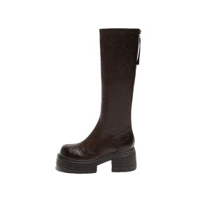 Josiny | Thick Soled Warm Tall Rider Boots For Petite Women