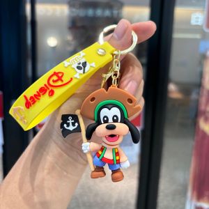 Disney Pirates Keychain - Mickey & Friends Adventure Series Cute Goof Stitch Cartoon Character Keyrings for Bags & Backpacks