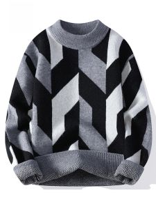 ROMON | Loose Fit Thickened Round Neck Knitted Sweater For Men Casual Inner Wear Fashionable City Style Long Sleeve Autumn Winter New Arrival