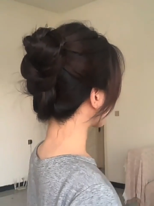 LOYO Gentle Women Twisted Bun Head Wig Natural Simulation Fluffy Bridal Extension