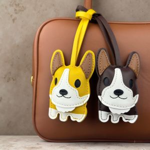 Super Cute Corgi PU Leather PendantExquisite Handmade Corgi PU Leather KeychainPet Dog Bag AccessoryGift Choice for Dog Lover