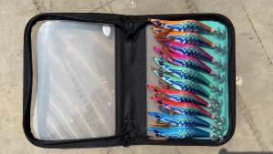 WEIHE 10pcs/lot Hard Fishing Lure Squid Jig Hook 3.0# 3.5# Wooden Shrimp Octopus Cuttlefish Fishing Bait Luminous Wobbler