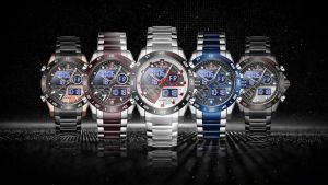 NAVIFORCE Watch for Man Stainless Steel Dual Display Digital Watches Waterproof 30m Original Luminous Date Calendar Light Dial Mens Boys Watch NF9171