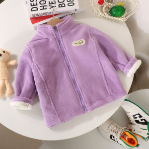 JIFANPAUL | Velvet Childrens Jacket Open Coat Autumn Double-Faced