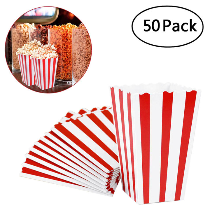 20/50pcs Popcorn Box Buckets Fries Cup Movie Night Kids Birthday Party ...