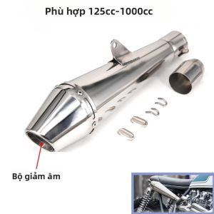 Ống Pô Bằng Thép Không Gỉ Mạ Crôm 38-51mm Dành Cho Xe Tay Ga Xe Máy Thể Thao Đường Phố Xe Đua 125cc-1000cc Và ATV Nâng Cấp Hiệu Suất