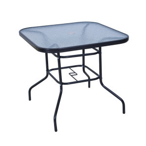 Outdoor Table Rainproof Tempered Glass Coffee Table Balcony Square round Commercial Leisure Iron Art Table Home Garden Furniture