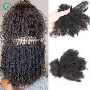 Tóc Nối Người Thật Afro Xoăn Rối Tự Nhiên 50g/gói Tóc Peru Remy Dùng Tết Móc Không Có Lớp Dệt