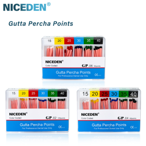 NICEDEN Dental Gutta Percha Points Endo Root Canal Obturating Tips Bars Taper 0.02 0.04 0.06 F1 F2 F3 Dentistry Clinic Consumable