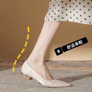 เรียบหรู ก้นแบน ผู้หญิง รองเท้า 2024 ใหม่ ฤดูใบไม้ผลิ ฤดูร้อน ผ้าไหม ผ้าซาติน รองเท้าสหายสไตล์นางฟ้าแบบสวมนิ้วเท้าชี้