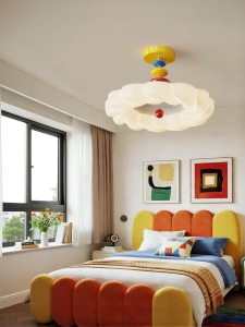 DGY | Memphis Style Creamy Bedroom Ceiling Light Protective Eye Feature