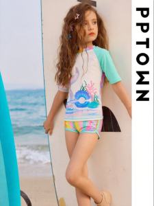 PPTOWN | Sun Protection Quick Dry Girls Swimsuit