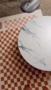 โต๊ะญี่ปุ่น โต๊ะพับอเนกประสงค์ หน้ากลม ขนาด 75x75 ซม. มี 3 ลาย หินดำ หินขาว ไม้บีช kk99