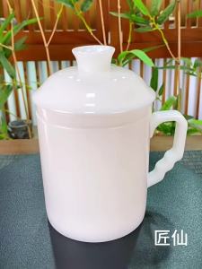 JIEZHANG | Elegant Ice Jade Ceramic Office Cup Personal Use Tea Water Separation