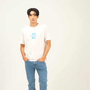 EDWIN JEANS - ELEVATE BRIGHT WHITE Kaos Pria Lengan Pendek SS - Top Man Graphic Tee