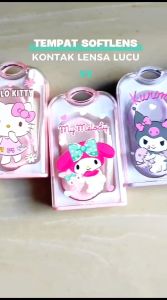 SOFTLENS CASE TEMPAT SOFTLEN LENSA KONTAK KACA MATA PORTABLE SANRIO LUCU HELLOKITTY KUROMI CINAMORROL POMPOMPURIN MELODY