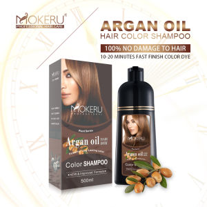 MOKERU Argan Oil Hair Color Shampoo - 3-in-1 Plant Extract Formula Mild & Non-Irritating for All Hair Types