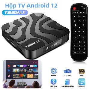 T95 MAX Smart TV Box Android 12 Quadcore 8GB/16GB/32GB/64GB 2.4G/5G Dual Wifi 8K Ultra HD Media Player Có Điều Khiển Từ Xa