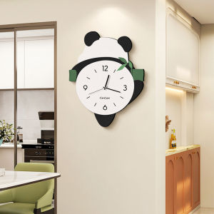 Modern Minimalist Panda Swinging Wall Clock Home Decor Clocks Creative Cartoon Style Dining Room Wall Art Decor
