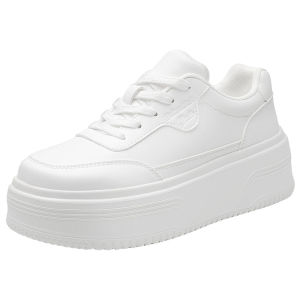 DUSTO | Thick Sole Womens White Shoes Casual Flat Shoes