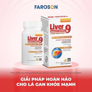 Thực phẩm bảo vệ sức khoẻ Bổ Gan Silymarin Faroson Liver 9​ Hỗ Trợ Bảo Vệ Gan Thải Độc Gan hộp 30 Viên