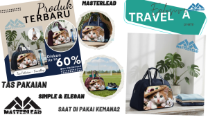 badgeTas Travel Bag Tas Lebaran Super Besar ( 53 x 33 x 20 ) Tas Besar Tas Pakaian Tas Pulang Kampung Tas Kucing Lucu