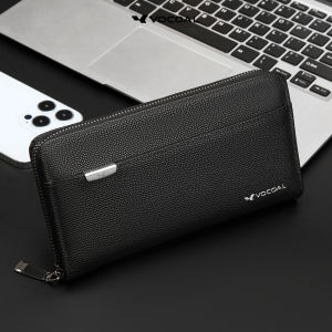 VOCOAL Fashion Long Wallet Mens Texture PU Long Wallet Multi-Card Position Multi-Functional Wallet Large Capacity Purse ID Credit Cards Holders Handbag Coin Pouch PU Leather Coin Bag Business Wallets
