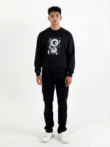 Greenlight Jaket Pria Crewneck Sweatshirt Regular Fit Fleece Peoples Shadow OL-C010425