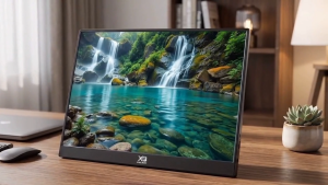 XB Portable Monitor 13.3 Inch FHD 1080P IPS Display HDMI USB-C Built-in Stand Dual Speakers Travel Monitor