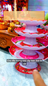 Đĩa Chưng Trái Cây Thờ Cúng - Nhựa MeLaMine Giúp Bàn Thờ Trang Nghiêm