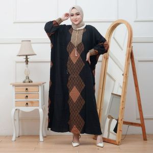BAJU KAFTAN KELELAWAR JUMBO MEWAH ELEGAN GAMIS SULTAN RAYON PREMIUM LD 150 BUSUI BATIK PEKALONGAN