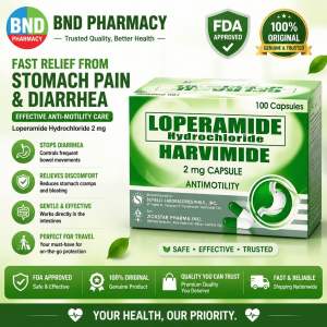 HARVIMIDE Loperamide Hydrochloride 2mg 100 Capsule FDA Approved BNDPHARMA