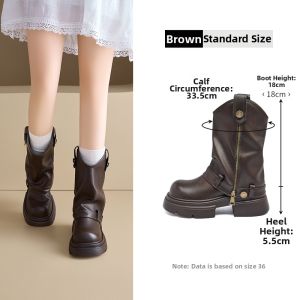 Agsdon | Thick Soled Mid-calf Martin Boots Mela Style